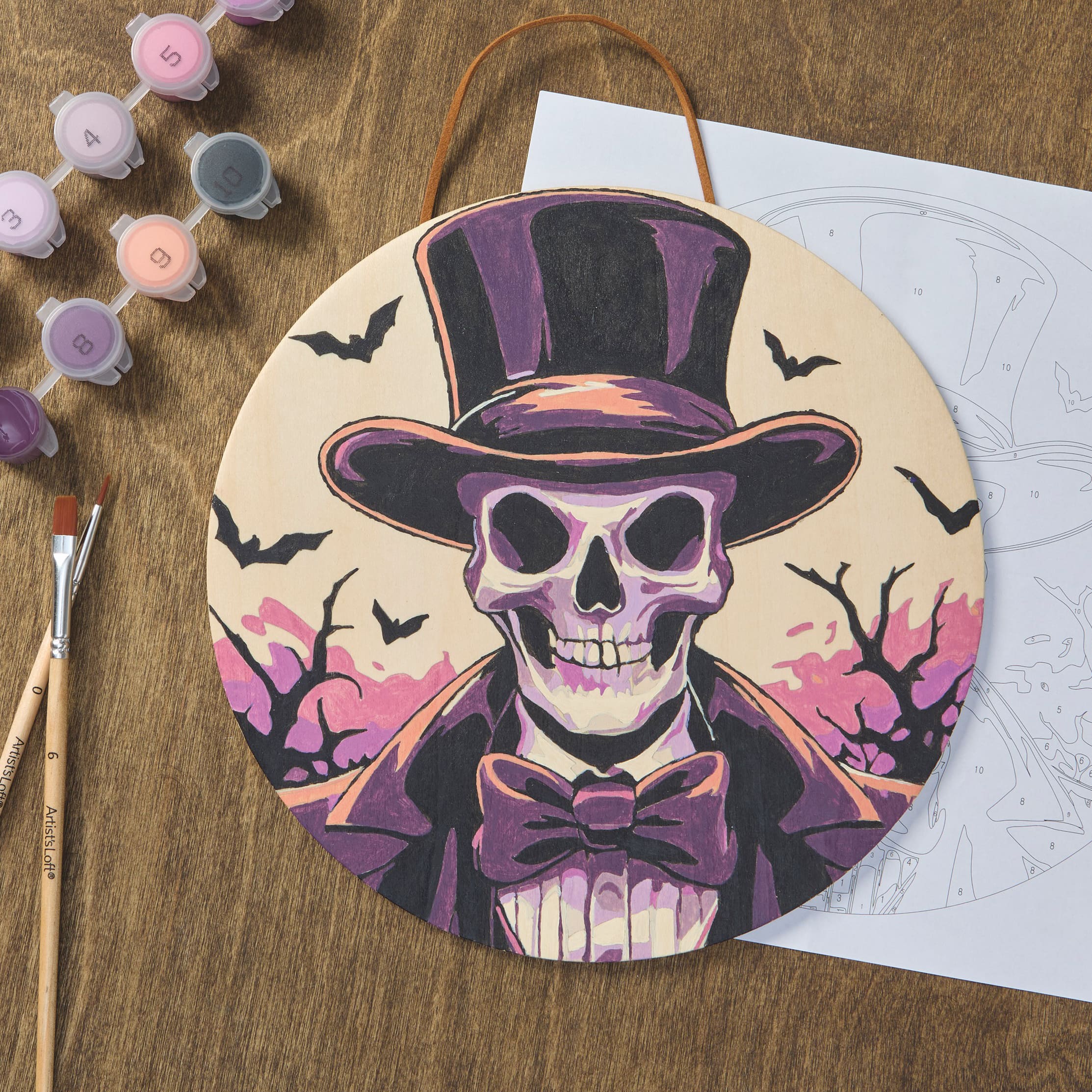 8" Skeleton Man Paint-by-Number Plywood Surface Kit by Artist's Loft®