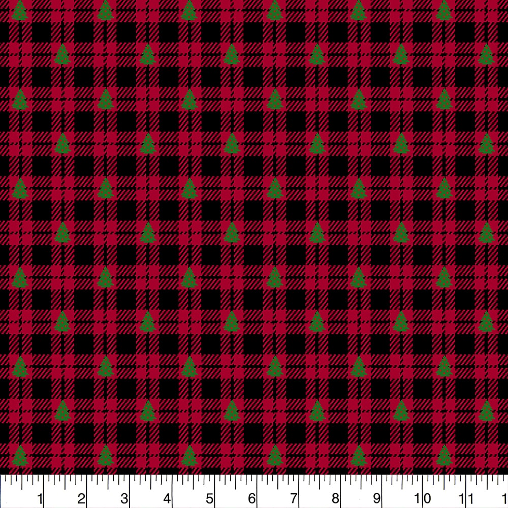 Fabric Traditions Christmas Tree Buffalo Plaid Cotton Quilting Fabric