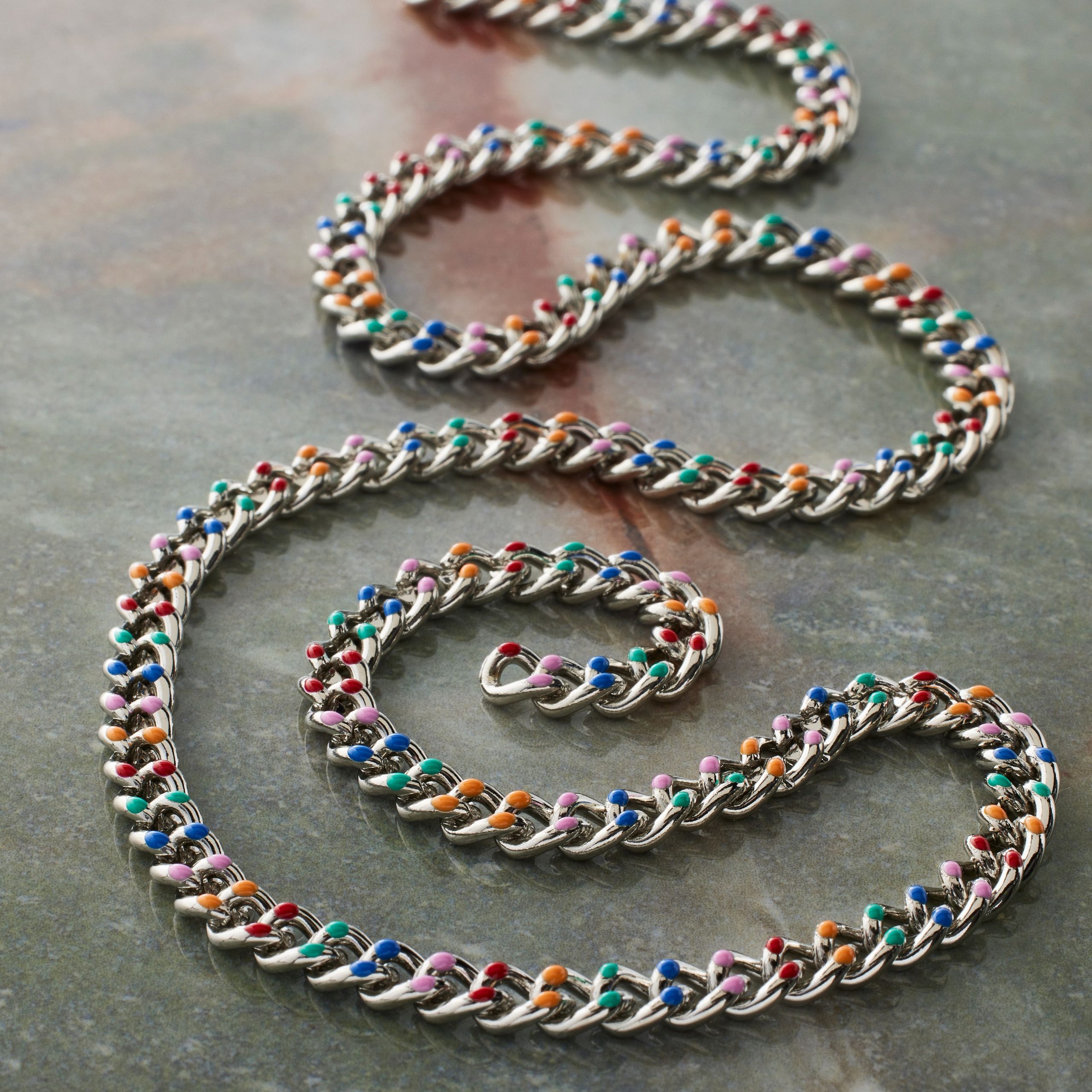18" Rhodium Enamel Curb Chain by Bead Landing™ - Image 2