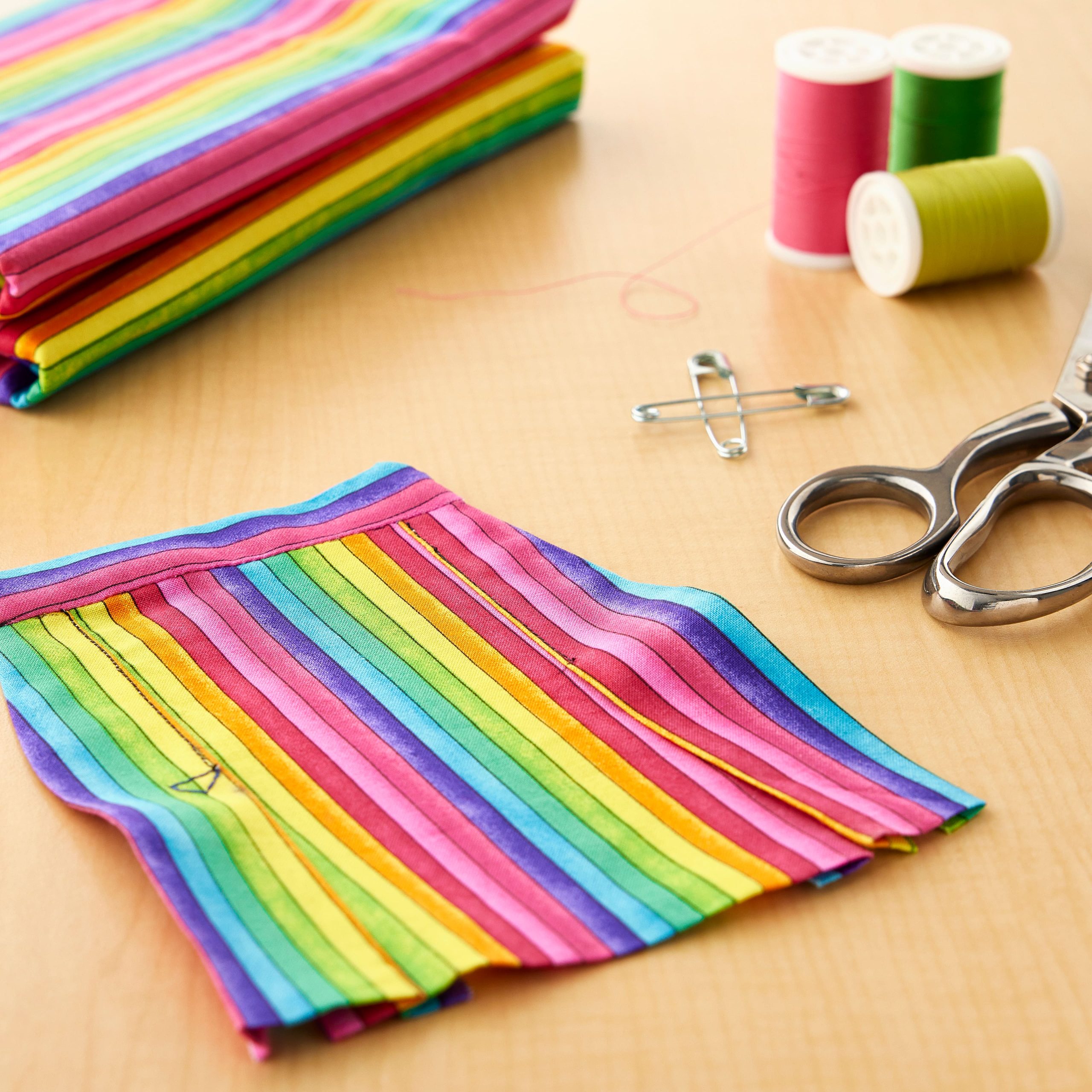Fabric Traditions Multicolor Bright Stripes Cotton Fabric - Image 3