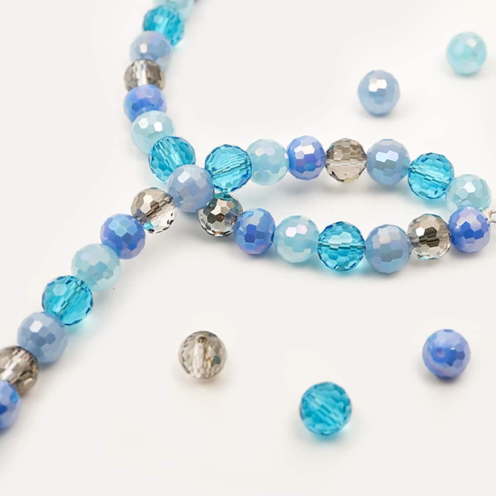 Jesse James Beads 8mm Round Blue Mix Faceted Beads - Image 2