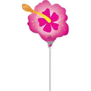 9"  Neon Tropical Flower Stick Balloon