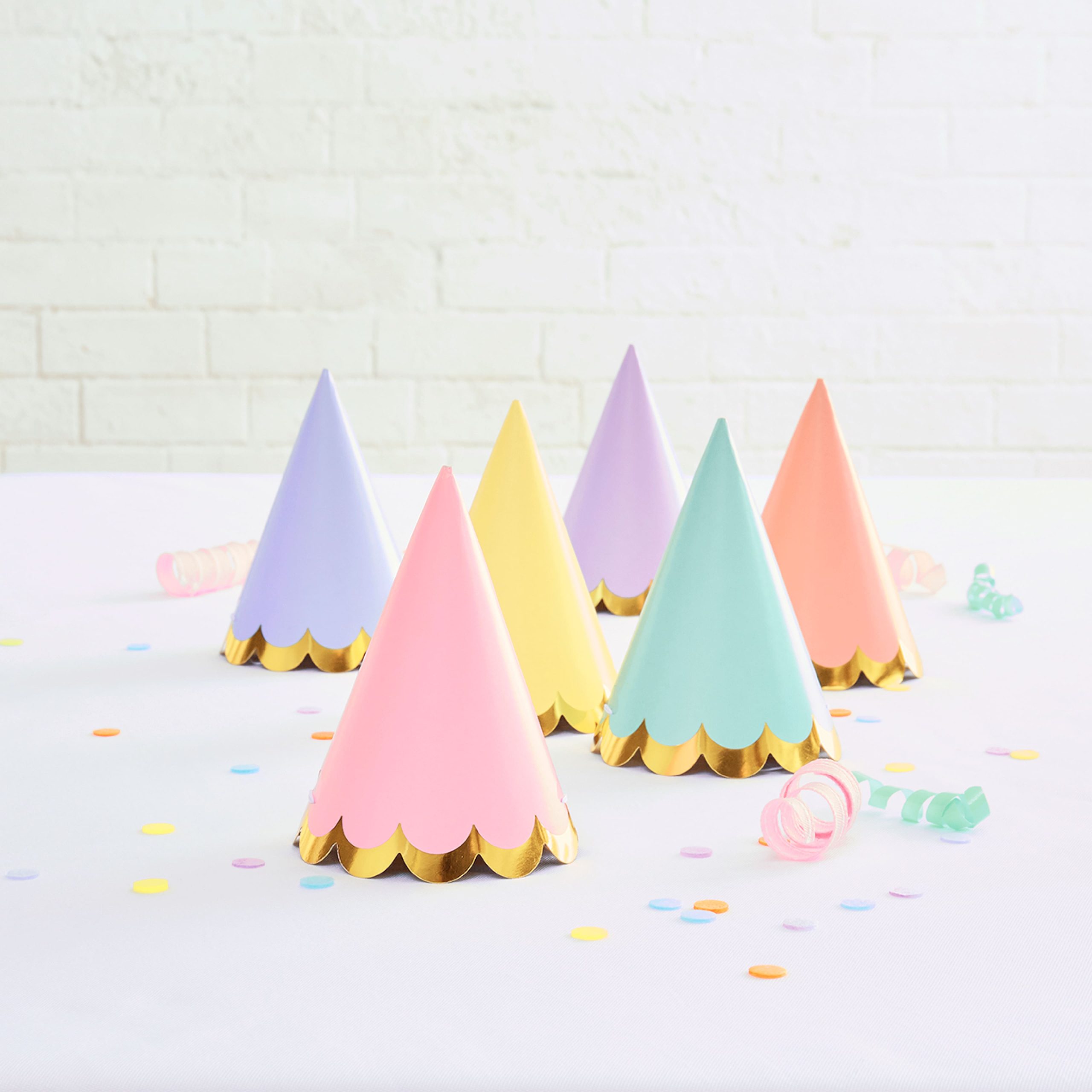 5" Pastel with Foil Scallop Party Hats by Celebrate It™ - Image 2