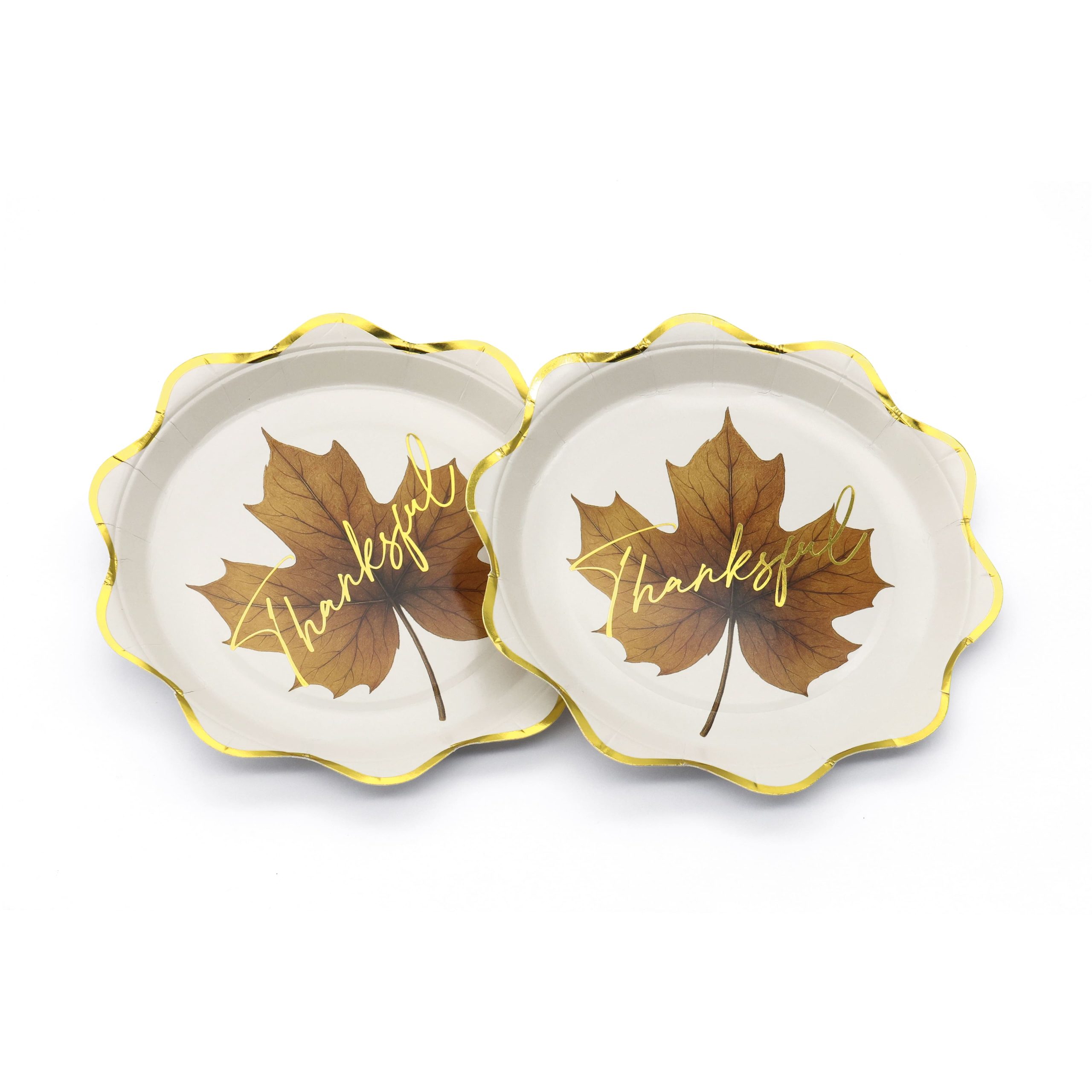 7" Thankful Autumn Leaf Paper Snack Plates, 10ct. by Celebrate It™ - Image 2