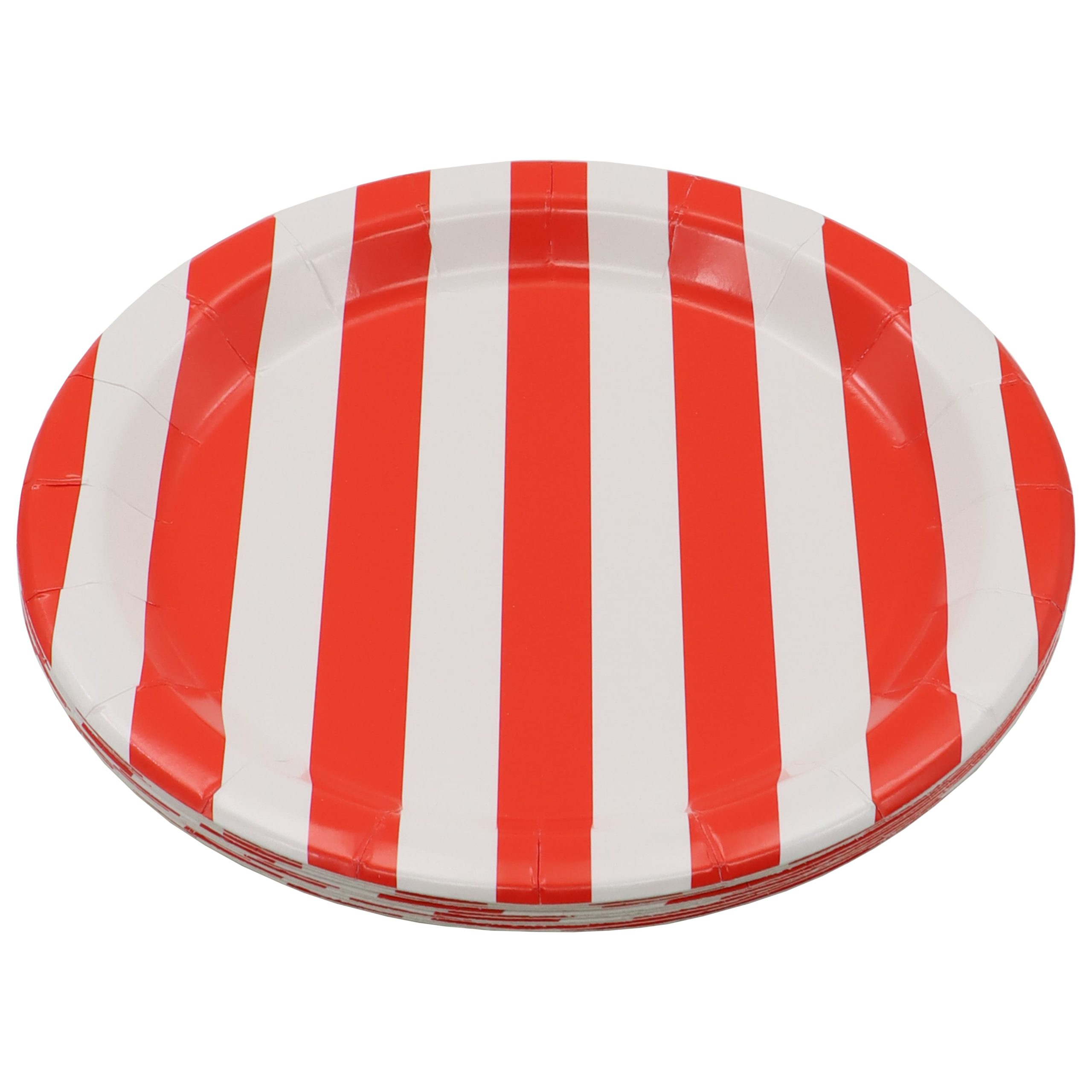 7" Red & White Stripes Snack Plates, 10ct. by Celebrate It™ - Image 2